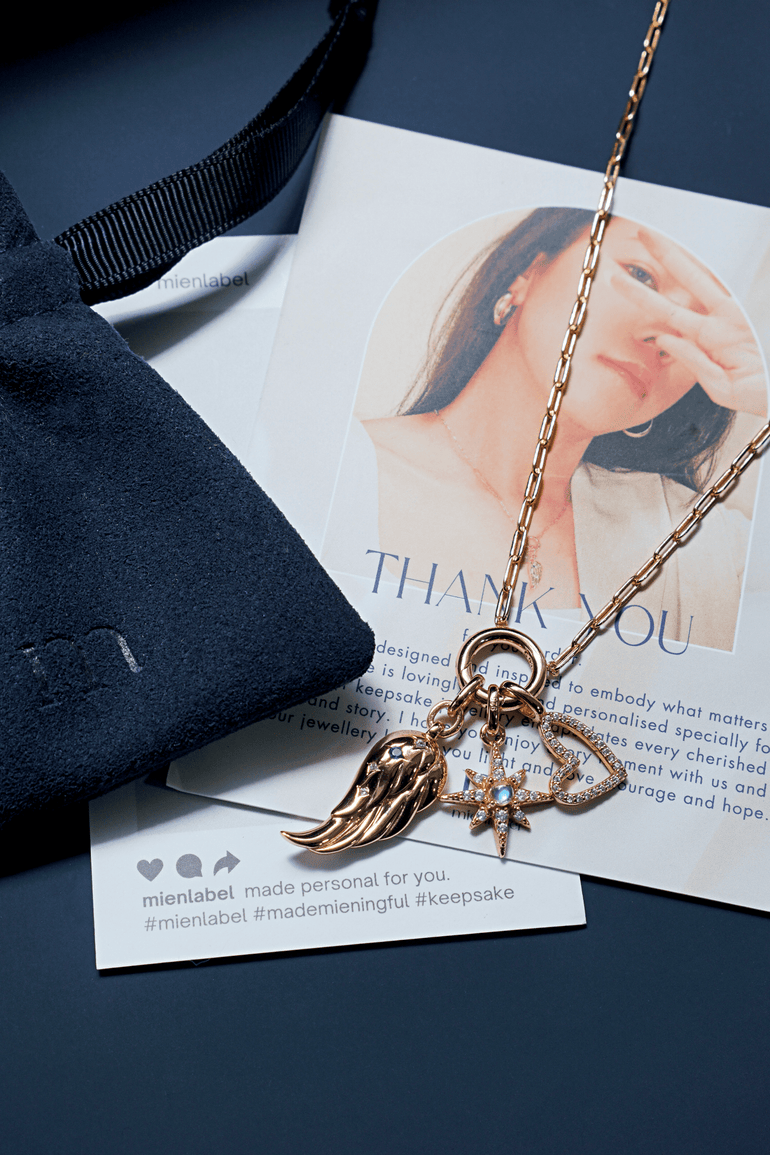 Gold Angel Wing Charm - Mienlabel
