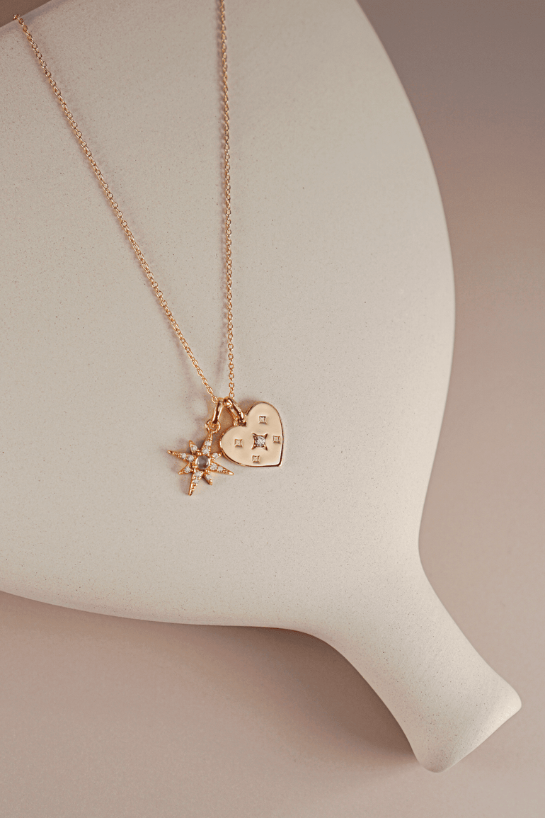 Gold Starry Heart Necklace - Mienlabel