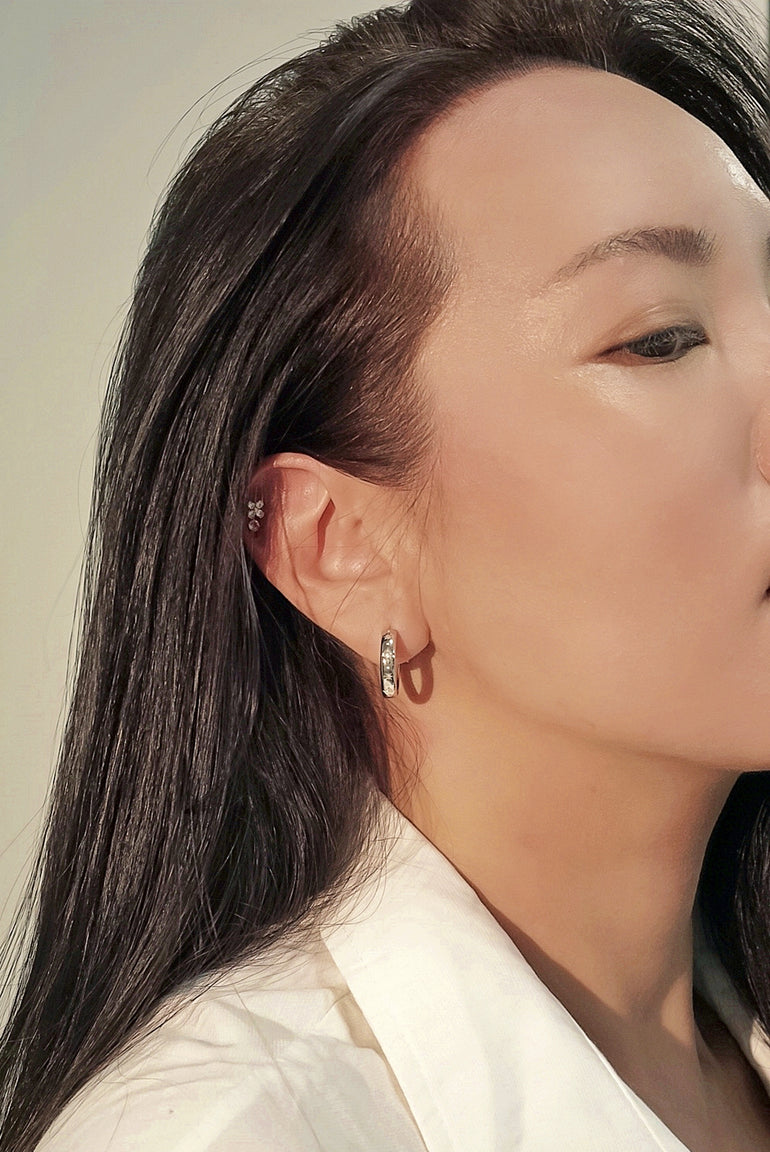 Silver Magical Cosmic Hoop Earrings - Mienlabel