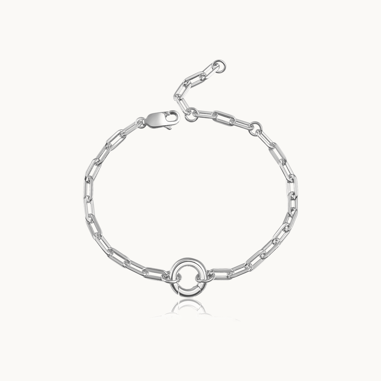 Silver Charm Carrier Bracelet Chain - Mienlabel