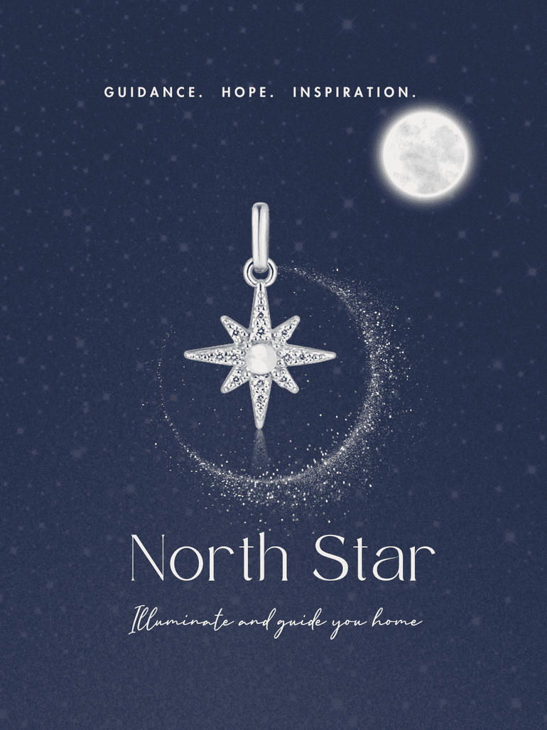 Silver North Star Charm - Mienlabel