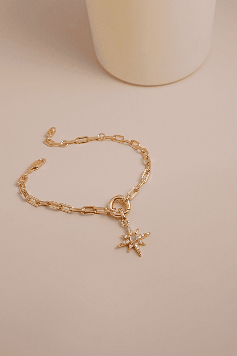 Gold Charm Carrier Bracelet Chain - Mienlabel