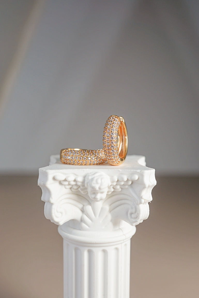 Gold Dazzling Hoop Earrings - Mienlabel
