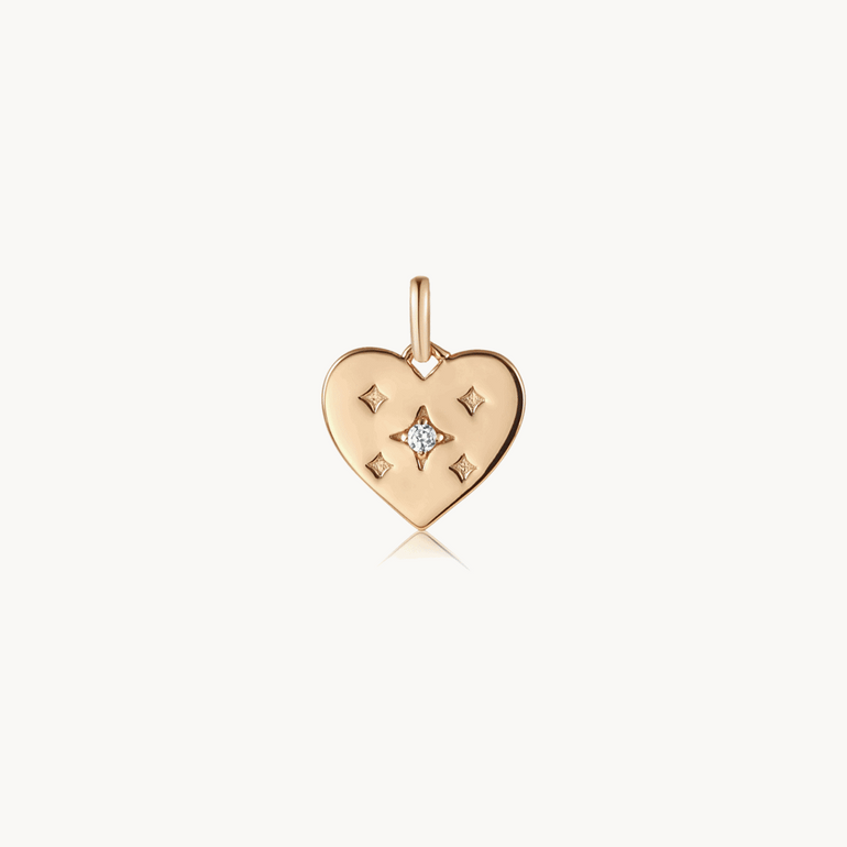 Gold Starry Heart Pendant - Mienlabel