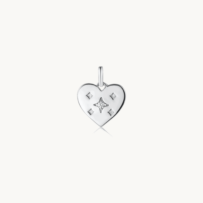 Silver Starry Heart Pendant - Mienlabel