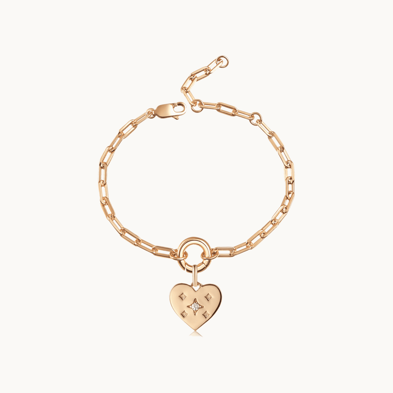 Gold Starry Heart C.C Bracelet - Mienlabel