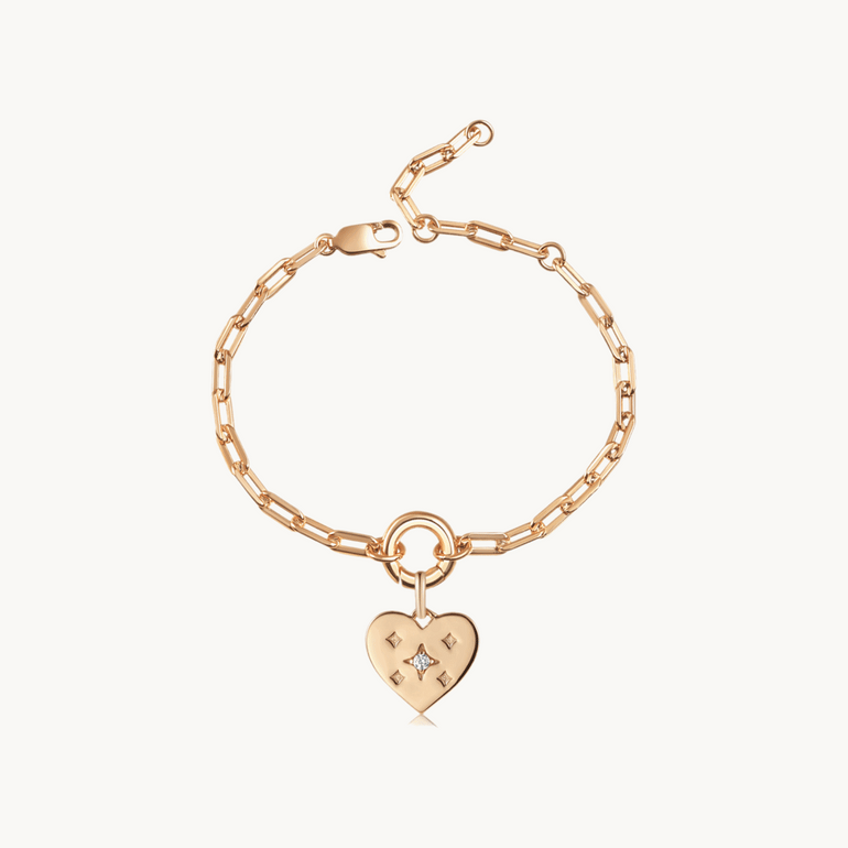 Gold Starry Heart C.C Bracelet - Mienlabel