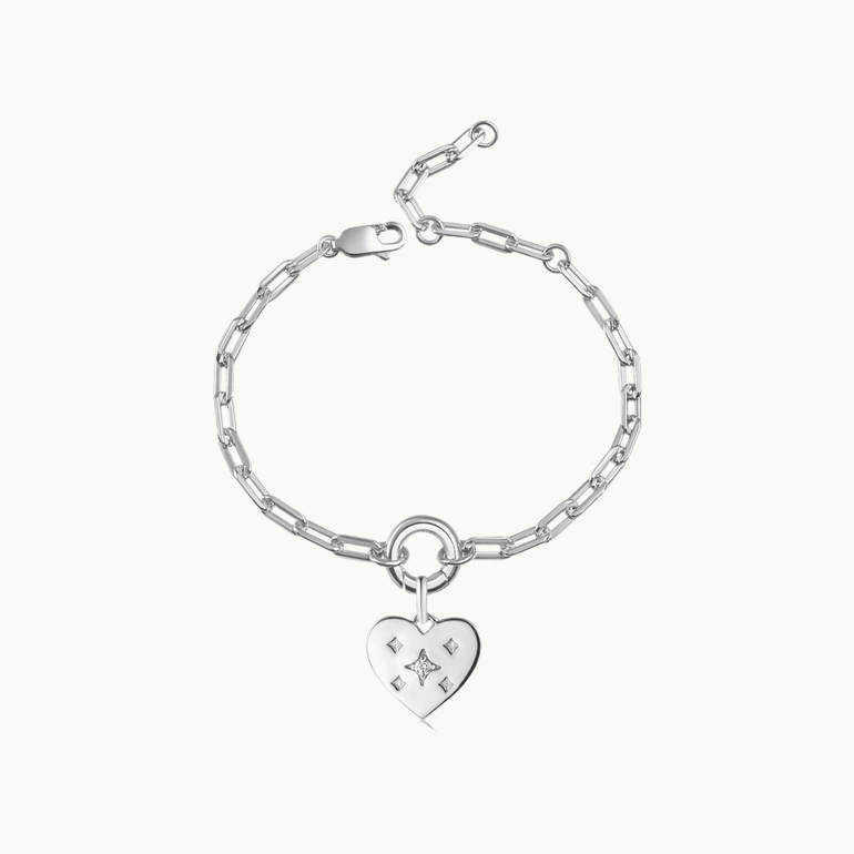 Silver Starry Heart C.C Bracelet - Mienlabel